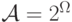 \mathcal A=2^\Omega