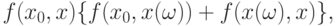 f(x_0,x)\leD\{f(x_0,x(\omega))+f(x(\omega),x)\},