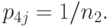 p_{4j} =1/ n_{2}.