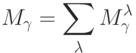 M_{\gamma}= \sum_{\lambda}{M_{\gamma}^{\lambda}}