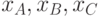 x_A,x_B,x_C