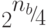 {2^{{\raise0.7ex\hbox{${{n_b}}$} \!\mathord{\left/ {\vphantom {{{n_b}} 4}}\right.\kern-\nulldelimiterspace}
\!\lower0.7ex\hbox{$4$}}}}