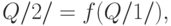 Q/2/ = f (Q/1/),