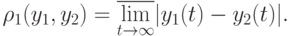 \rho_1(y_1,y_2)=\overline{\lim_{t\rightarrow\infty}}|y_1(t)-y_2(t)|.