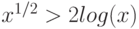 x^{1/2} >2log(x)