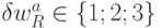 \delta w^a_{R}\in \{1; 2; 3\}