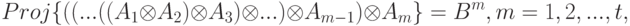 Proj\{((...((A_1\otimes A_2)\otimes A_3)\otimes...)\otimes A_{m-1})\otimes A_m\}=B^m, m=1,2,...,t,