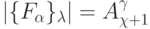 |\{F_{\alpha}\}_{\lambda}| = A^{\gamma}_{\chi+1}