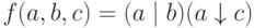  f(a,b,c)=(a\mid b)(a \downarrow c)