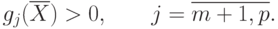 g_j (\overline{X}) > 0, \qquad j=\overline{m+1,p}.