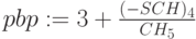 pbp:=3+\frac{(-SCH)_4}{CH_5}