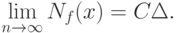 \lim_{n\rightarrow\infty}N_f(x)=C\Delta.