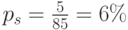 p_s=\frac{5}{85}=6\%