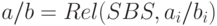 a/b = Rel(SBS,{a_{i}/b_{i}})