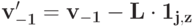 \bf v_{-1}^\prime = \bf v_{-1} - L \cdot 1_{j,z}