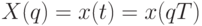 X(q)=x(t)=x(qT)