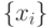 \left\{ {{x}_{i}}\right\}