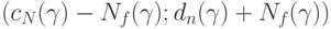 (c_N(\gamma)-N_f(\gamma); d_n(\gamma)+N_f(\gamma))