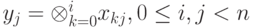 y_j= \otimes ^{i}_{k=0}x_{kj},0\le i,j < n