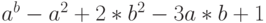 a^b-a^2+2*b^2-3a*b+1