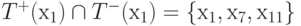 T^{+}(х_{1})  \cap   T^{-}(х_{1}) = \{ х_{1}, х_{7}, х_{11}\}