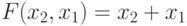 F(x_{2}, x _{1}) = x_{2}+x _{1}