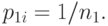 p_{1i} =1/ n_{1}.