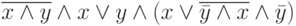 \overline{x\wedge y}\wedge x \vee y\wedge (x\vee\overline{\bar y\wedge x}\wedge\bar y)