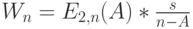 W_n=E_{2,n}(A)*\frac{s}{n-A}