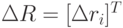 \Delta R=[\Delta r_{i}]^{T}