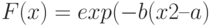 F(x) = exp (- b (x2 – a) 