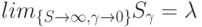 lim_{\{S \to \infty, \gamma \to 0\}} S_{\gamma}=\lambda