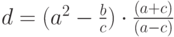 d=(a^2-\frac{b}{c})\cdot {\frac{(a+c)}{(a-c)}}