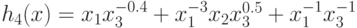 h_{4}(x) = x_{1}x_{3}^{-0.4}+x_{1}^{-3}x_{2}x_{3}^{0.5}+x_{1}^{-1}x_{3}^{-1}