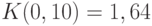 K(0,10) = 1,64