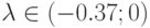 \lambda\in (-0.37;0)