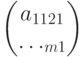 \begin{pmatrix}a_{11}\cra_{21}\cr\dots\cra_{m1}\end{pmatrix}