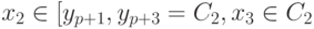 x_2\in [y_{p+1},y_{p+3}=C_2, x_3\in C_2