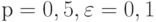 р = 0,5, \varepsilon = 0,1