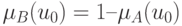 \mu_B(u_0)=1–\mu_A(u_0)