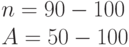 n = 90	-100\\
A = 50 - 100