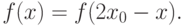 f(x)=f(2x_0 -x).