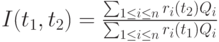 I(t_1,t_2)=\frac{\sum_{1 \le i \le n}r_i(t_2)Q_i}{\sum_{1\le i \le n}r_i(t_1)Q_i}