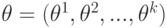 \theta=(\theta^1,\theta^2,...,\theta^k)