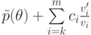 \tilde p(\theta )+ \sum\limits_{i=k}^mc_i\frac {v'_i}{v_i}