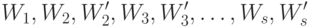 W_1,W_2,W'_2,W_3,W'_3,\ldots,W_s,W'_s