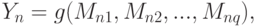 Y_n=g(M_{n1},M_{n2},...,M_{nq}),