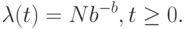 \lambda(t) = Nb^{-b} , t \ge 0.