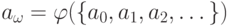 a_\omega\hm=\varphi(\{a_0,a_1,a_2,\dots\})