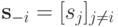 \mathbf s_{-i}=[s_j]_{j\neq i}